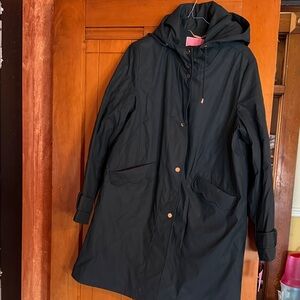 kate spade deep pine  Green scallop pocket raincoat NWT